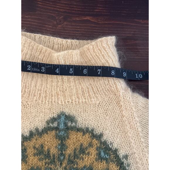 WOOL VTG Sweater M/L Fuzzy Geometric Swedish Ski Gorpcore Streetwear Preppy - Picture 14 of 16